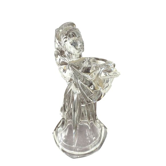 Marquis Waterford German Clear Crystal Glass Angel Mini Taper Candle Holder EUC - Picture 4 of 15